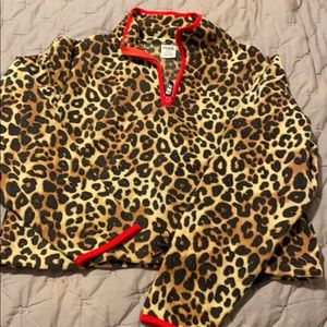 PINK leopard 3/4 zip sweater